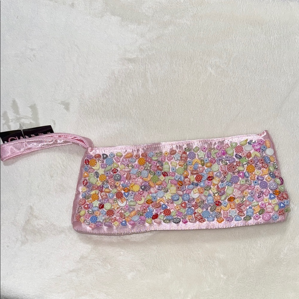 Pink Beaded Clutch